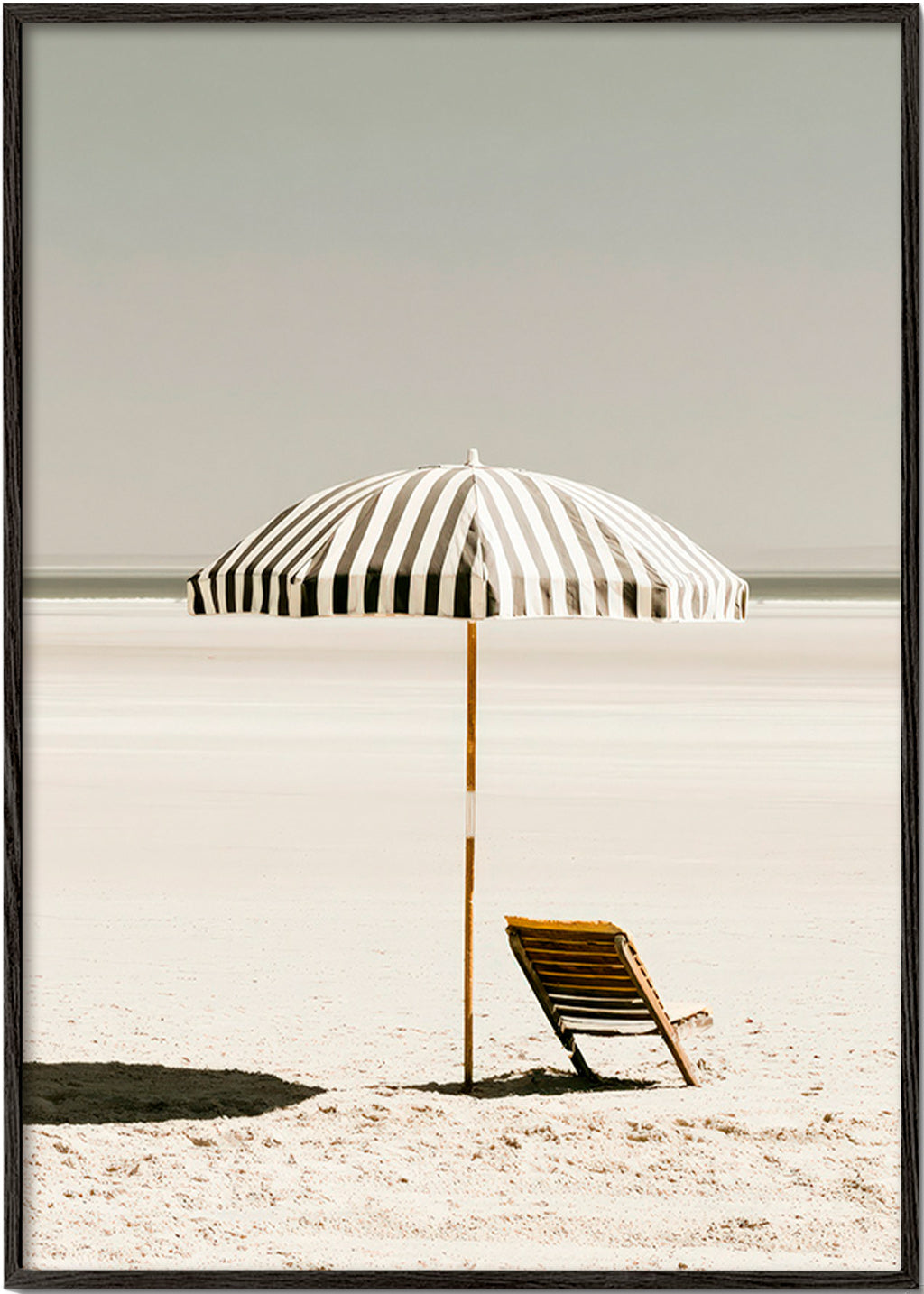 Arte paisagístico com guarda-sol solitário