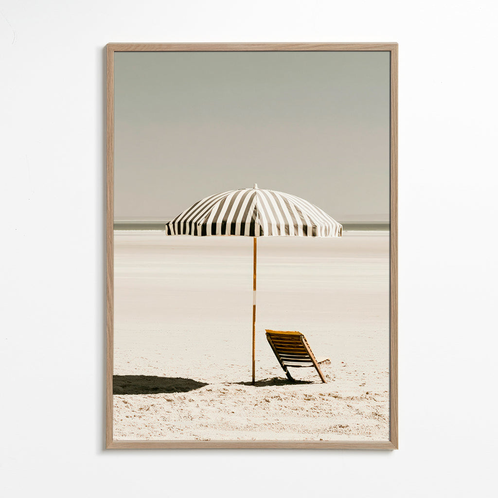Arte paisagístico com guarda-sol solitário