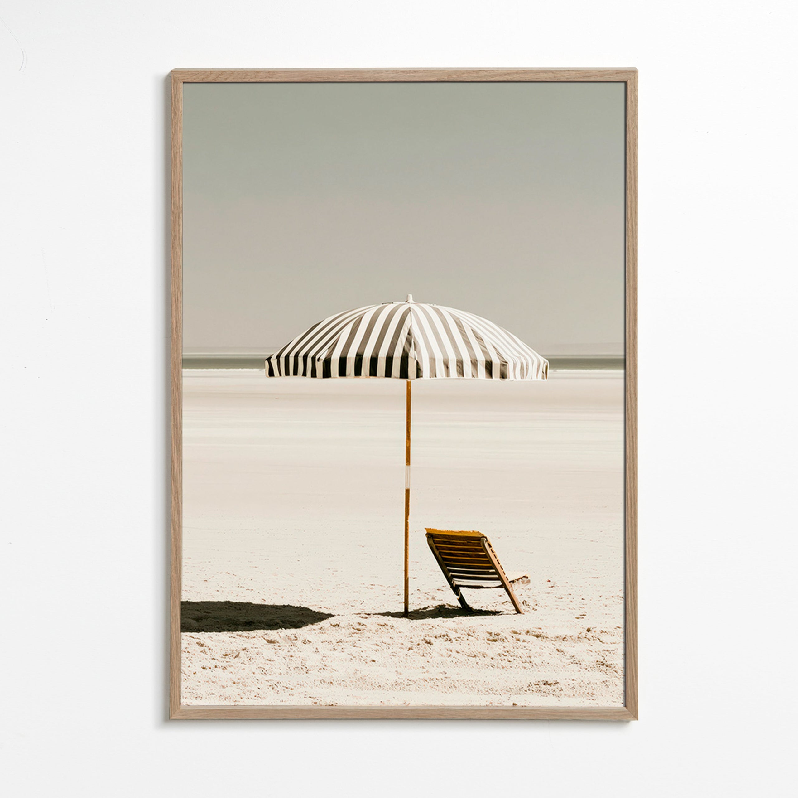 Arte paisagístico com guarda-sol solitário