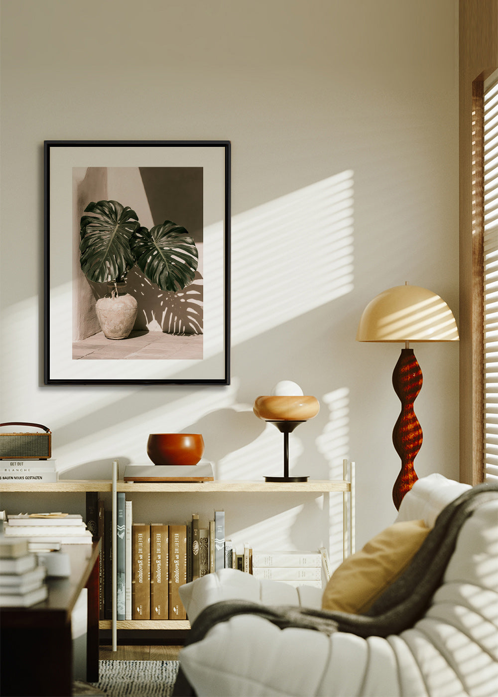 Estampa botânica Monstera em vaso