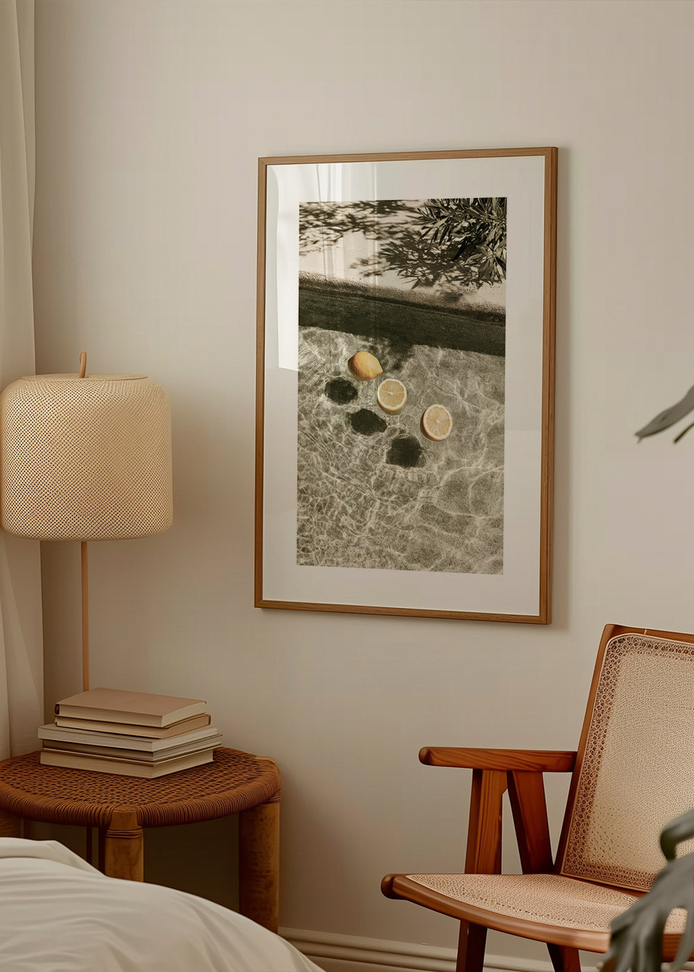 Arte para cozinha com limões flutuantes
