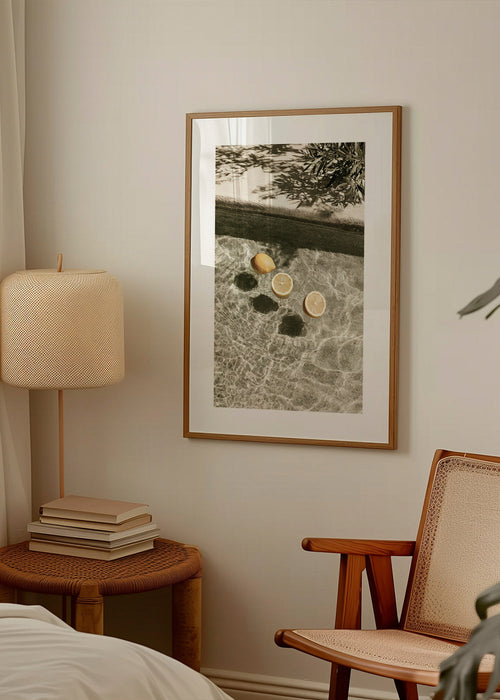 Arte para cozinha com limões flutuantes