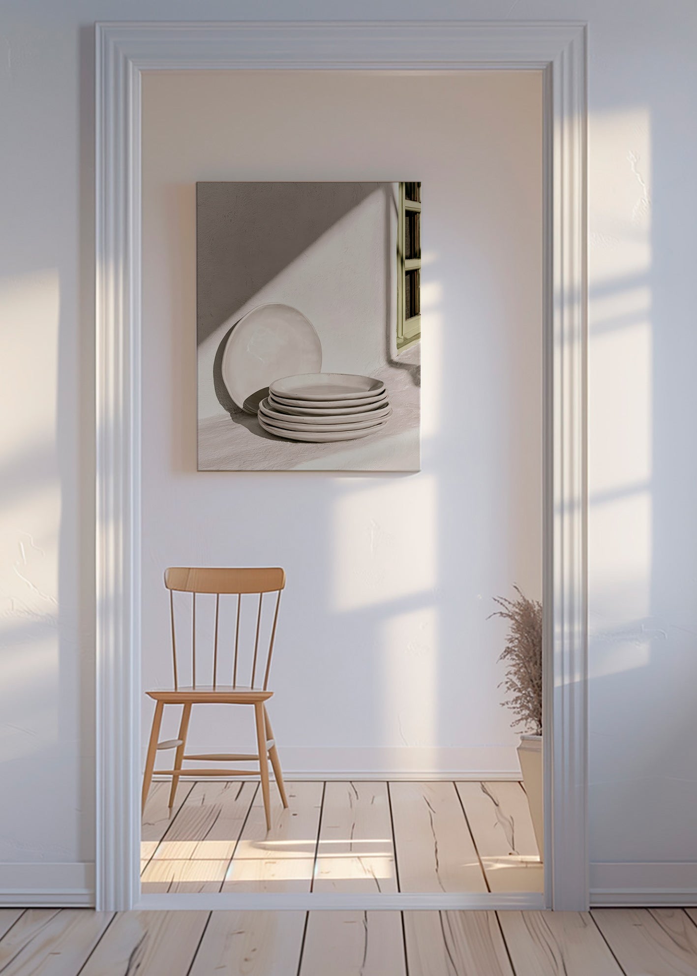 Arte para cozinha: cerâmicas brancas à luz natural