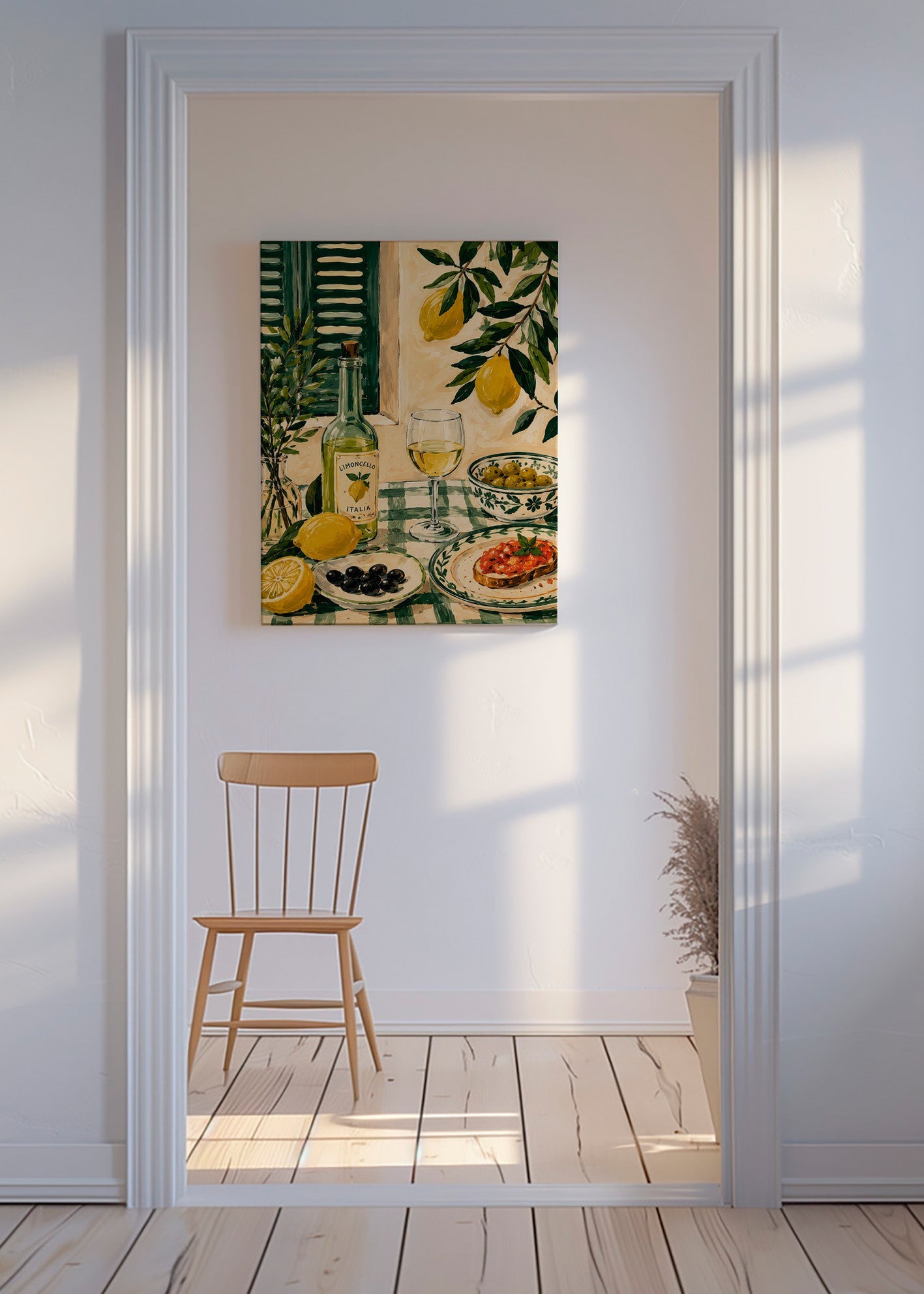 Arte para cozinha com limões e limoncello