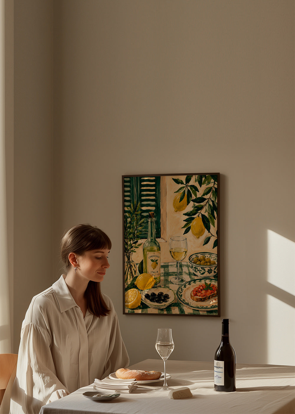 Arte para cozinha com limões e limoncello