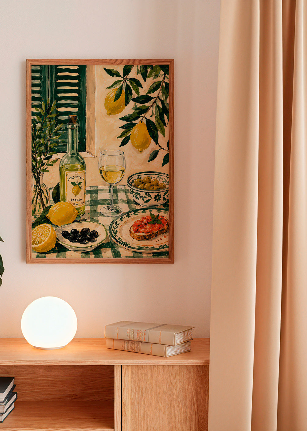 Arte para cozinha com limões e limoncello