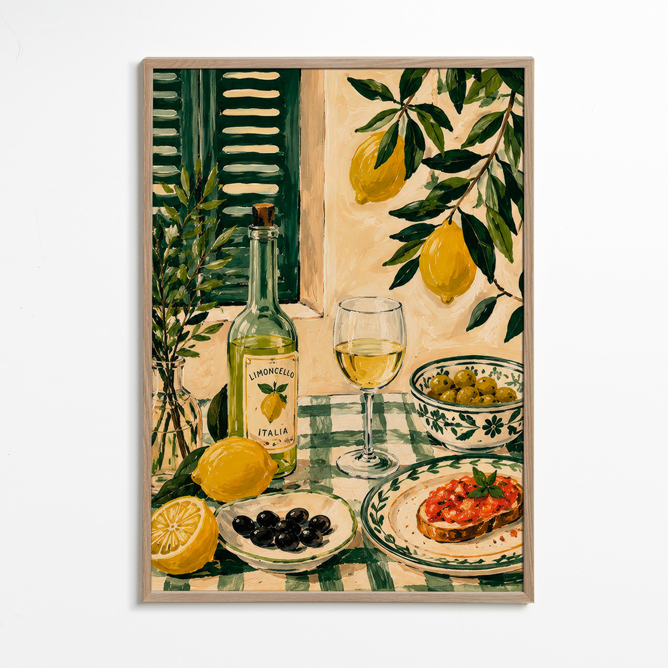 Arte para cozinha com limões e limoncello